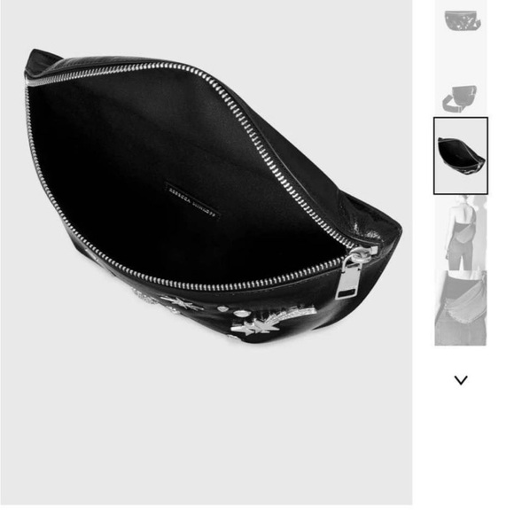 Darren Belt Bag with Celestial Studs. Black Leather. SOLD OUT - Picture 8 of 8